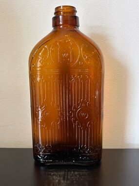 Vintage Hiram Walker Amber Whiskey Bottle